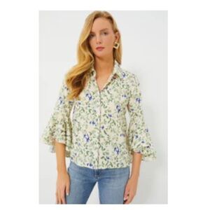 NWOT Tuckernuck Lapis Iris Norah Bell Sleeve Blouse